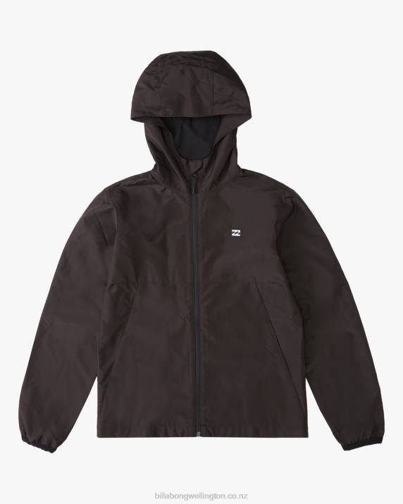Boys Black Billabong 8-16 Transport Windbreaker Jacket 80P81073
