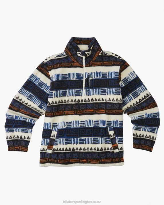 Boys Bleach Billabong Boundary Mock Neck Fleece Pullover 80P81146