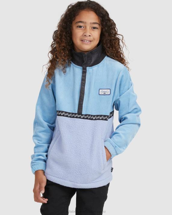 Boys Dusty Blue Billabong Space Cow Half-Zip Pullover 80P81123