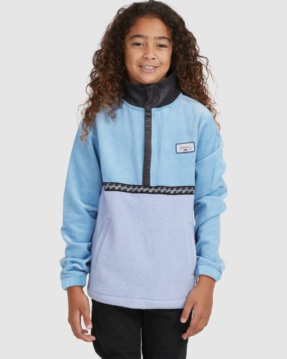 Boys Dusty Blue Billabong Space Cow Half-Zip Pullover 80P81123