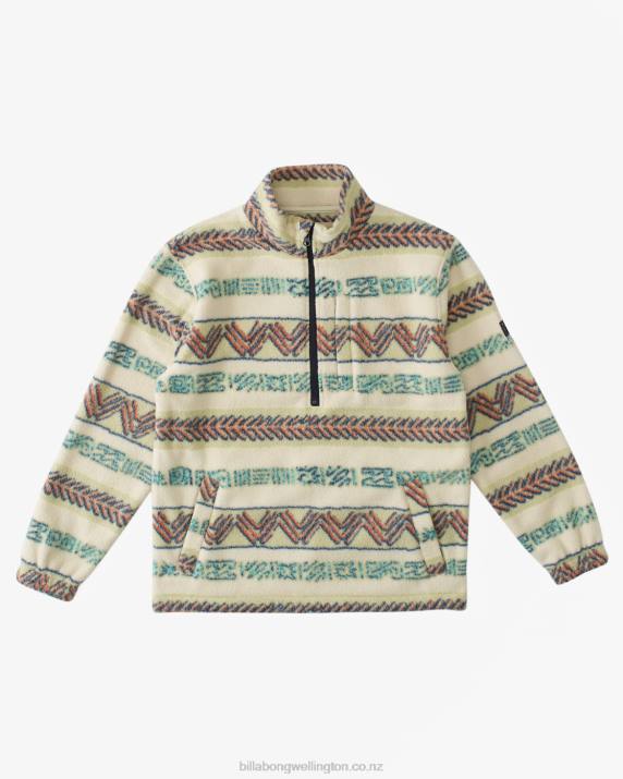 Boys Field Khaki Billabong Boundary Mock Neck Fleece Pullover 80P81053