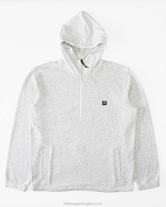 Boys Grey Heather Billabong Boundary Half-Zip Hooded Fleece 80P8256