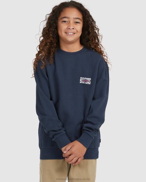 Boys Navy Billabong Shadow Diamond Crewneck Sweatshirt 80P81117