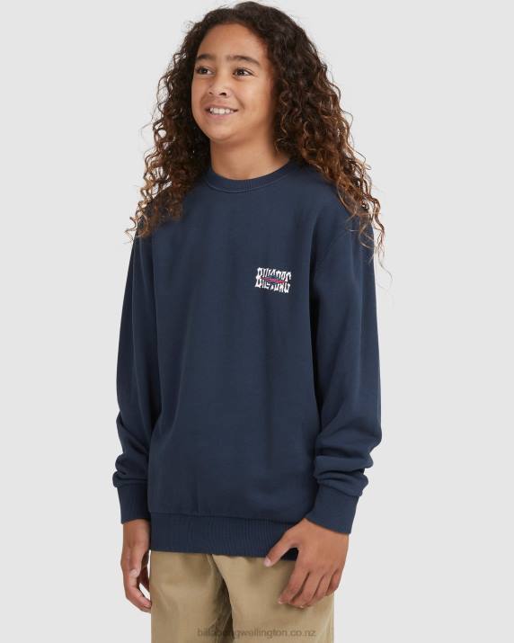 Boys Navy Billabong Shadow Diamond Crewneck Sweatshirt 80P81117
