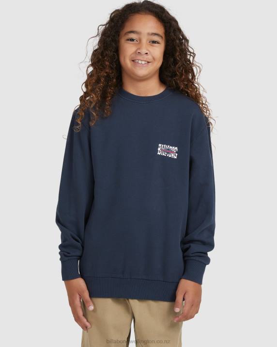 Boys Navy Billabong Shadow Diamond Crewneck Sweatshirt 80P81117