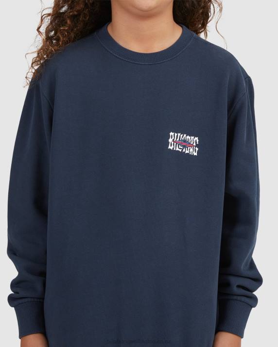 Boys Navy Billabong Shadow Diamond Crewneck Sweatshirt 80P81117