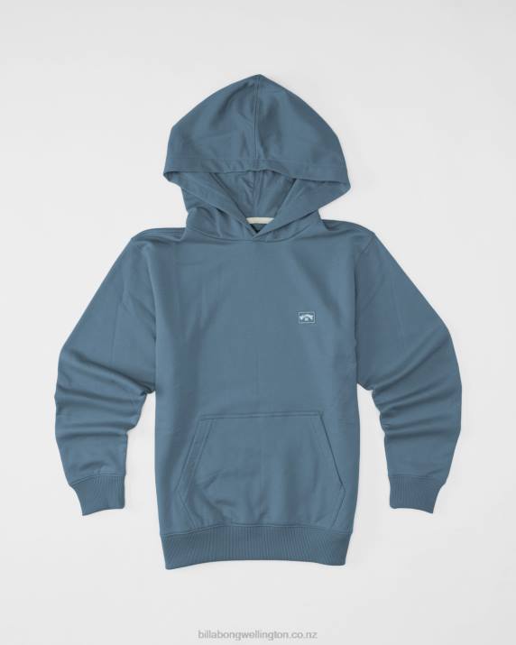 Boys Smoke Blue Billabong All Day Organic Pullover Hoodie 80P81076