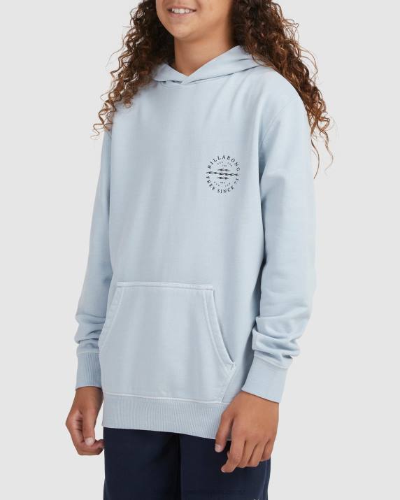 Boys Smoke Blue Billabong Big Wave Dan Pullover Hoodie 80P81133