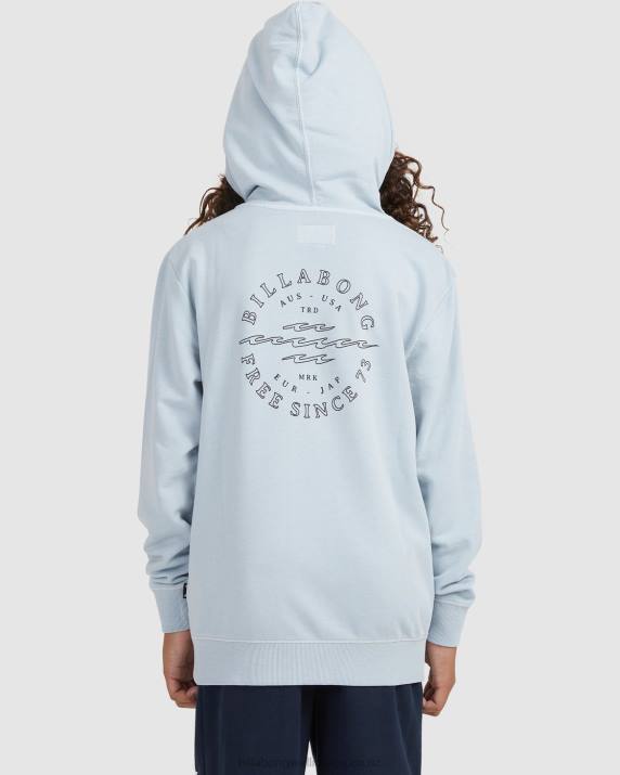 Boys Smoke Blue Billabong Big Wave Dan Pullover Hoodie 80P81133