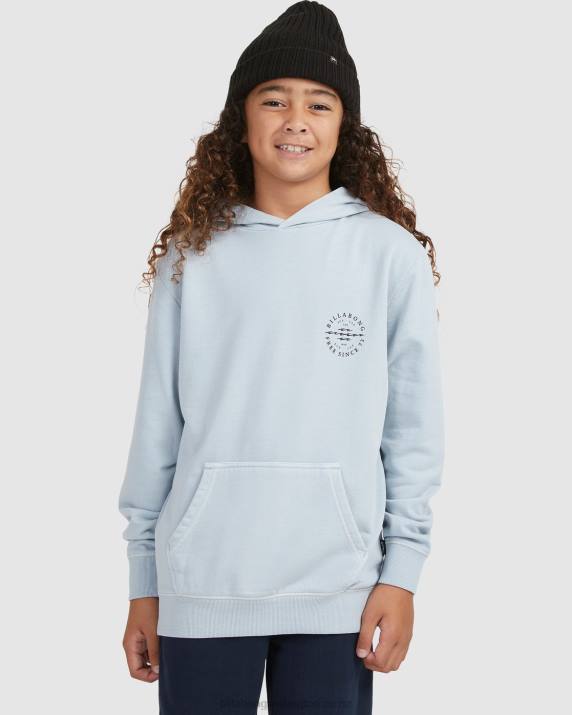 Boys Smoke Blue Billabong Big Wave Dan Pullover Hoodie 80P81133