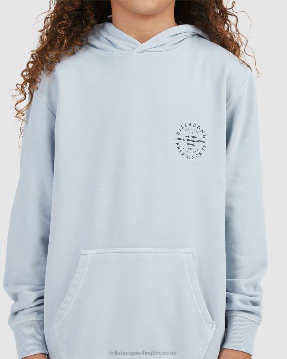 Boys Smoke Blue Billabong Big Wave Dan Pullover Hoodie 80P81133