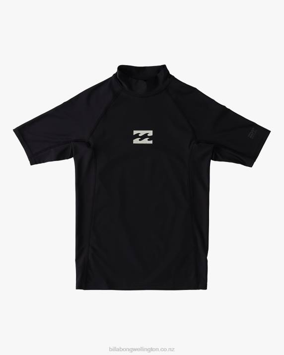Boys Black Billabong 2-7 All Day Wave Performance Fit Short Sleeve Rashguard 80P8990