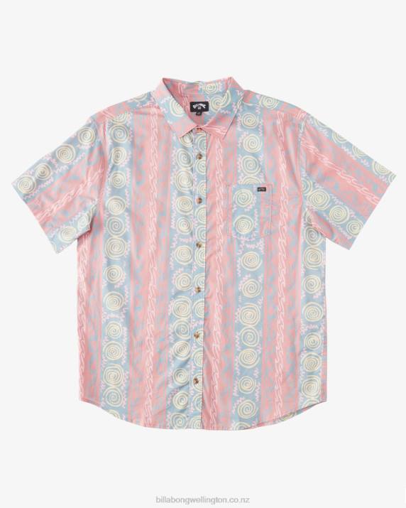 Boys Dusty Red Billabong Sundays Short Sleeve Shirt 80P81006