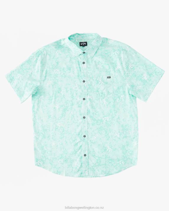 Boys Mint Billabong Sundays Mini Short Sleeve Shirt 80P81030