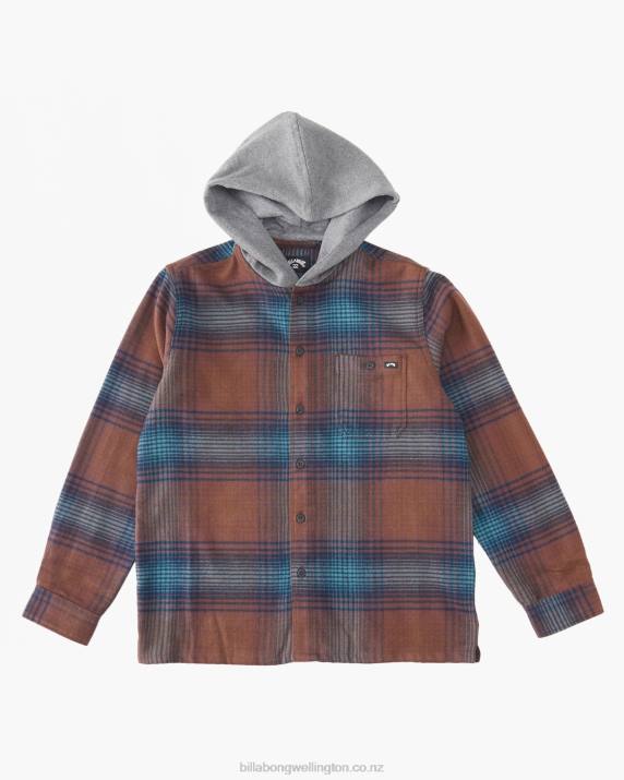 Boys Port Billabong Baja Hooded Flannel Shirt 80P81119