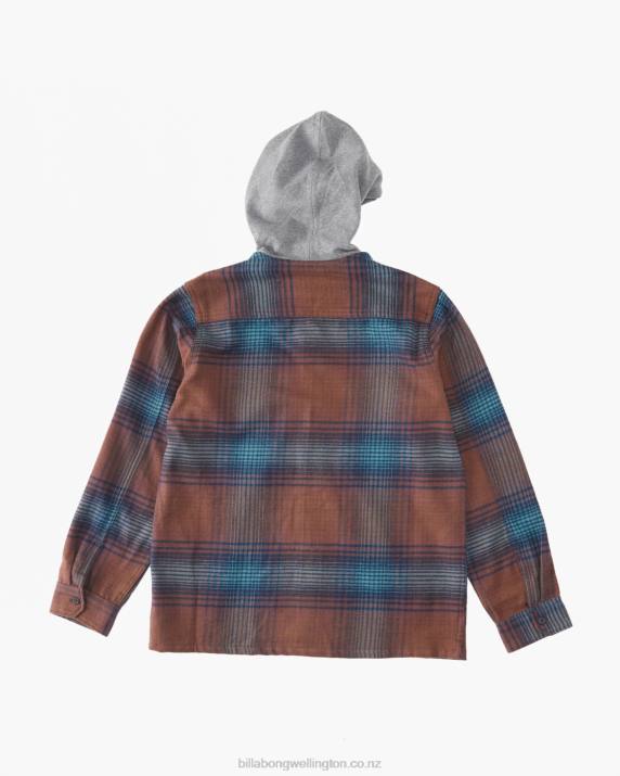 Boys Port Billabong Baja Hooded Flannel Shirt 80P81119