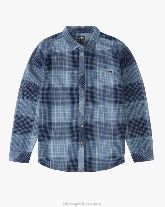 Boys Slate Blue Billabong Coastline Flannel Shirt 80P81151