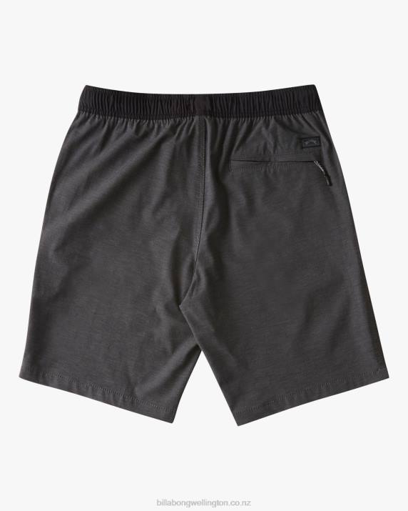 Boys Asphalt Billabong Crossfire Elastic Waist Submersible Shorts 16'' 80P8949