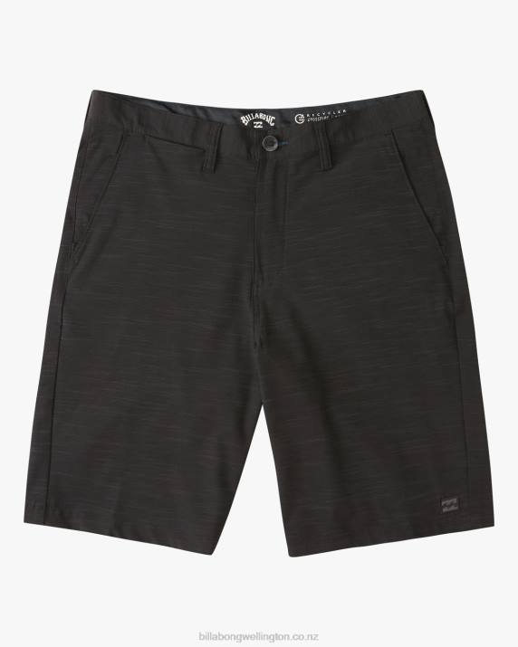 Boys Black Billabong Crossfire Slub Shorts 18'' 80P8953
