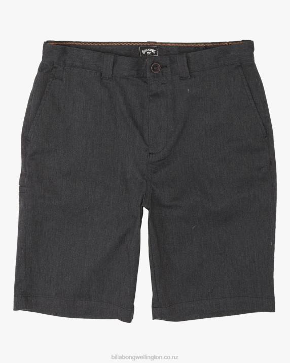 Boys Black Heather Billabong Carter Stretch Shorts 80P81067