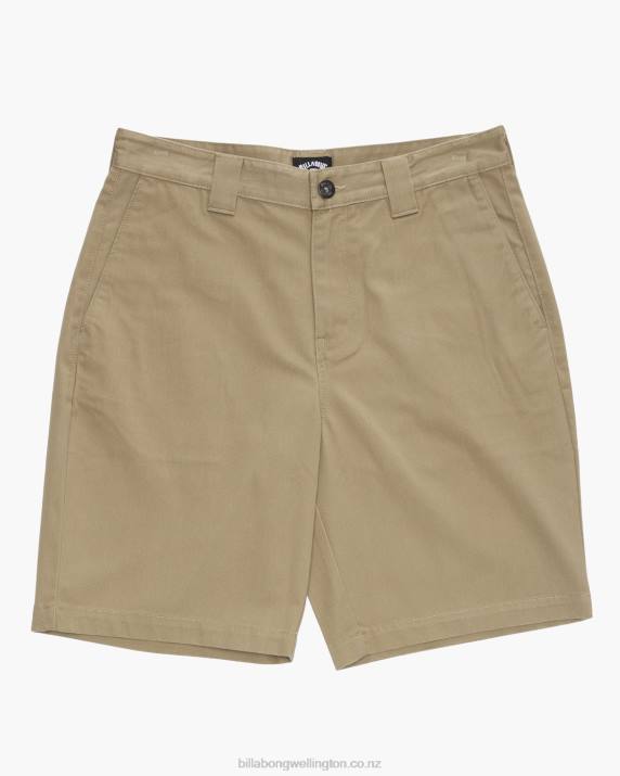 Boys Khaki Billabong Carter Workwear Shorts 80P8973