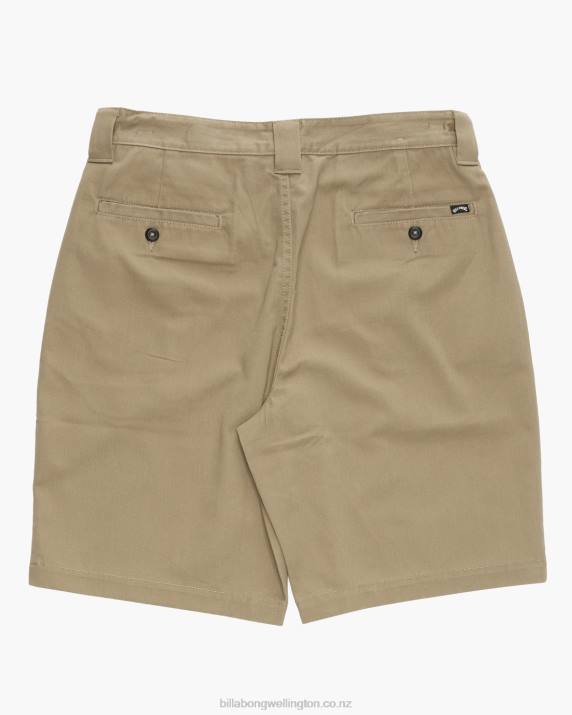 Boys Khaki Billabong Carter Workwear Shorts 80P8973