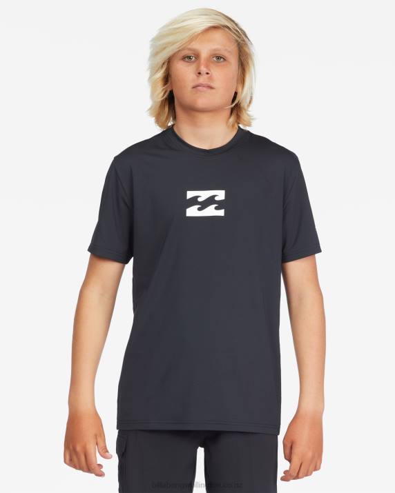 Boys Black Billabong All Day Wave Loose Fit Short Sleeve Surf Tee 80P8955