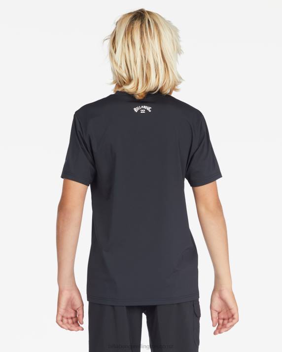 Boys Black Billabong All Day Wave Loose Fit Short Sleeve Surf Tee 80P8955