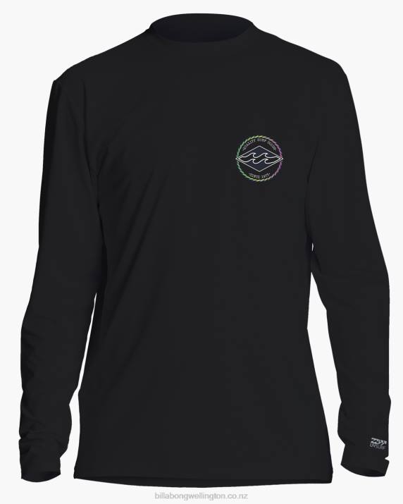 Boys Black Billabong Rotor Diamond UPF 50 Long Sleeve Surf Tee 80P81112