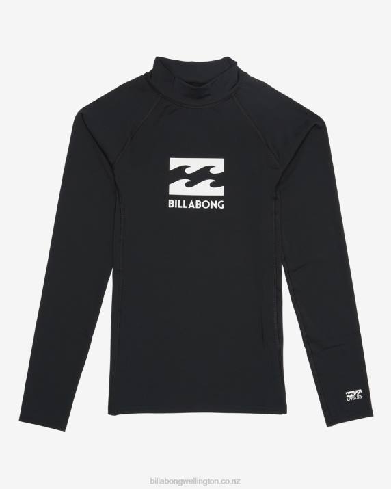 Boys Black Billabong Stack Wave Long Sleeve Surf Tee 80P81075