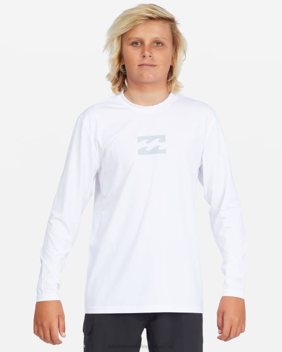 Boys White Billabong All Day Wave Loose Fit Long Sleeve Surf Tee 80P8959
