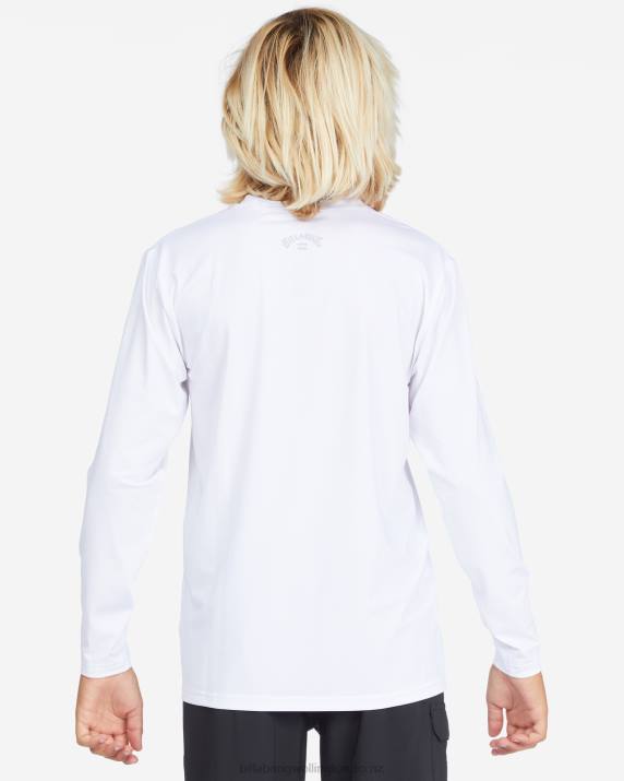 Boys White Billabong All Day Wave Loose Fit Long Sleeve Surf Tee 80P8959