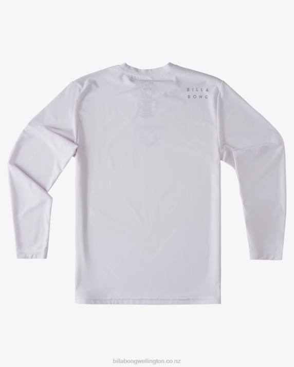 Boys White Billabong All Day Wave Loose Fit Long Sleeve Surf Tee 80P8959