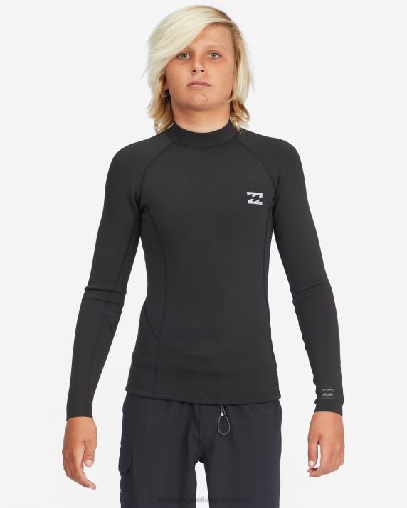 Boys Black Billabong 1/1mm Absolute Wetsuit Jacket 80P8986