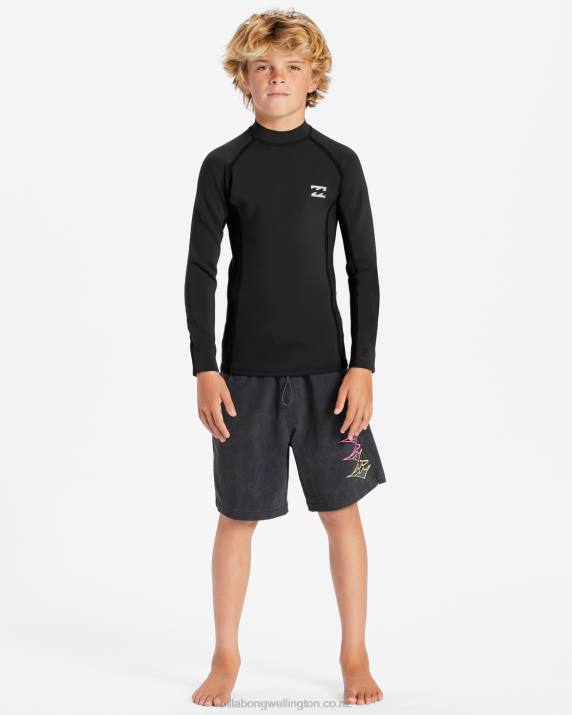 Boys Black Billabong 1/1mm Absolute Wetsuit Jacket 80P8986