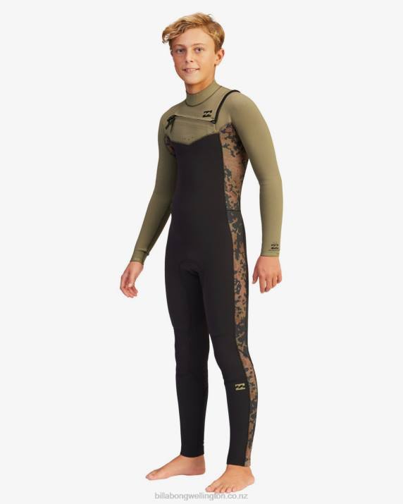 Boys Military Billabong 4/3 Revolution Full Wetsuit 80P81135