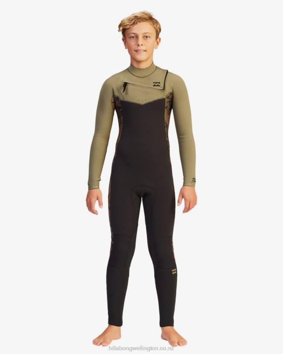 Boys Military Billabong 4/3 Revolution Full Wetsuit 80P81135
