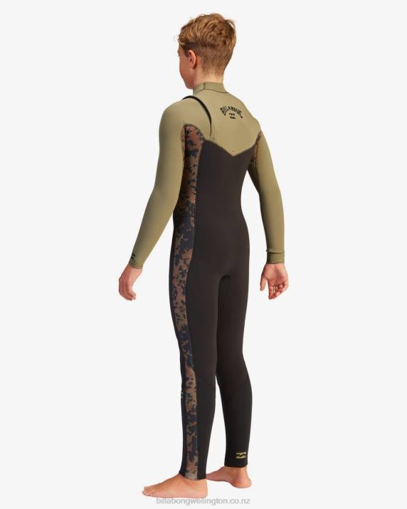 Boys Military Billabong 4/3 Revolution Full Wetsuit 80P81135