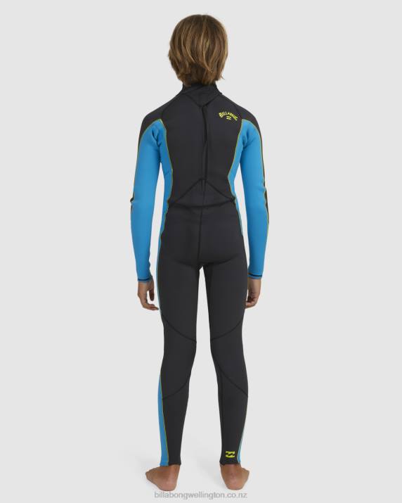 Boys Neon Night Billabong 3/2 Absolute Back Zip Full Wetsuit 80P8983