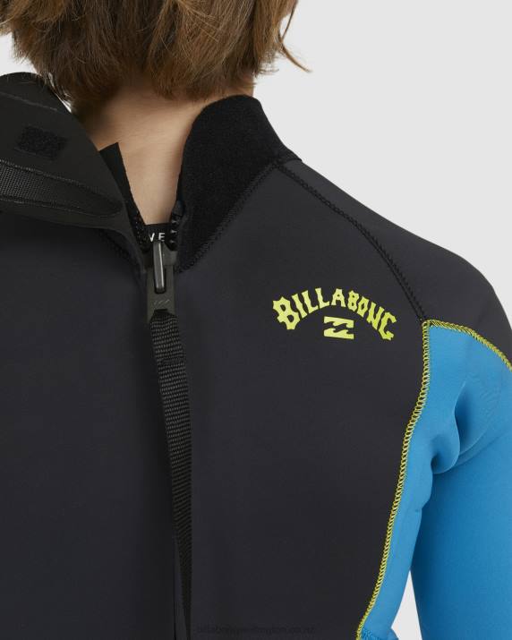 Boys Neon Night Billabong 3/2 Absolute Back Zip Full Wetsuit 80P8983
