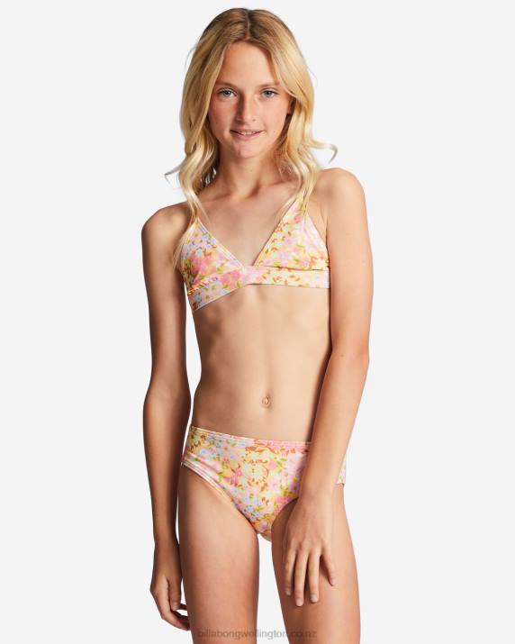 Girls Golden Peach Billabong 4-16 Spring Daydream Triangle Two-Piece Bikini Set 80P82729