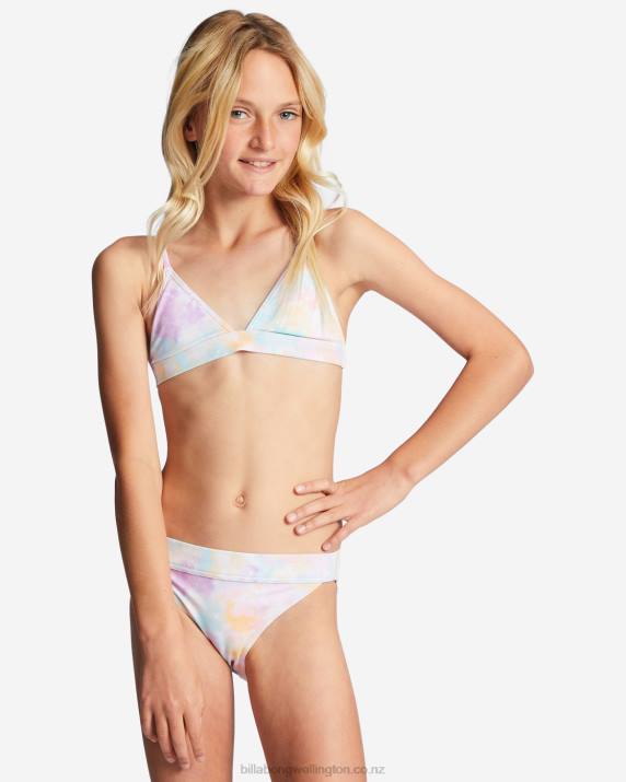 Girls Multi Billabong 4-16 Time For Tie Dye Triangle Two-Piece Bikini Set 80P82773