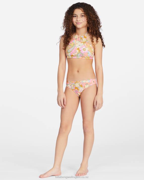 Girls Multi Billabong Ain't She A Beaut High-Neck Bikini Set 80P82779