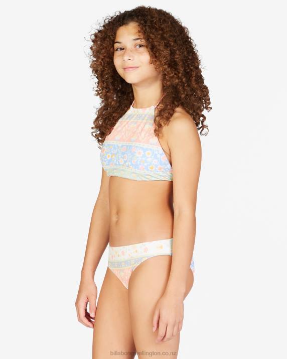 Girls Multi Billabong Mini Mystic High Neck Reversible Bikini Set 80P82742