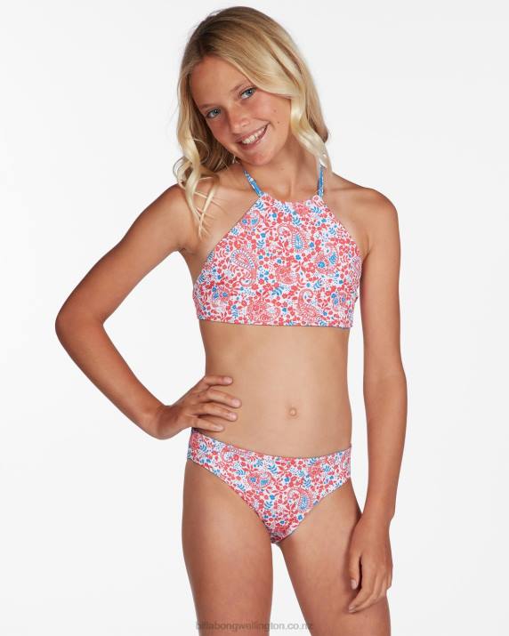 Girls Multi Billabong Ready For Fun High Neck Reversible Bikini Set 80P82771