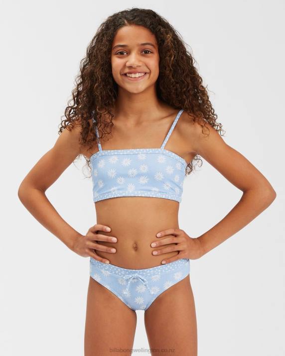 Girls Sweet Blue Billabong Where To Tank Bikini Set 80P82679