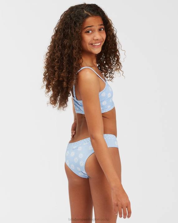 Girls Sweet Blue Billabong Where To Tank Bikini Set 80P82679