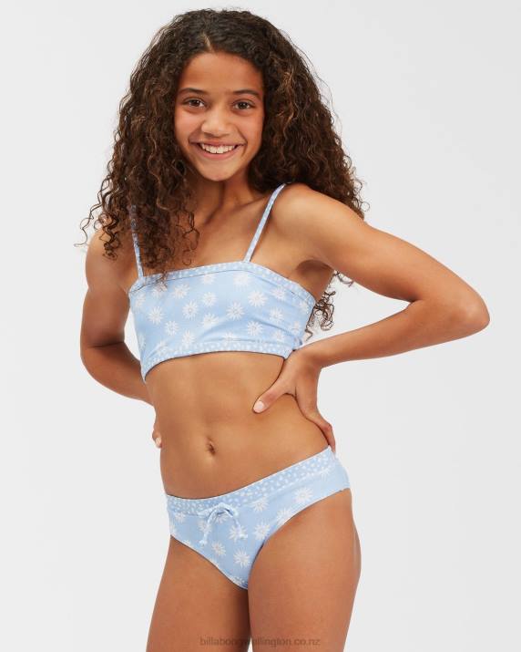 Girls Sweet Blue Billabong Where To Tank Bikini Set 80P82679