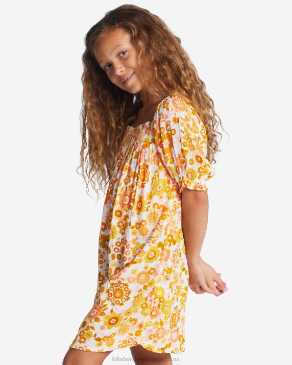 Girls Orange Peel Billabong Feelin Sweet Babydoll Dress 80P82652