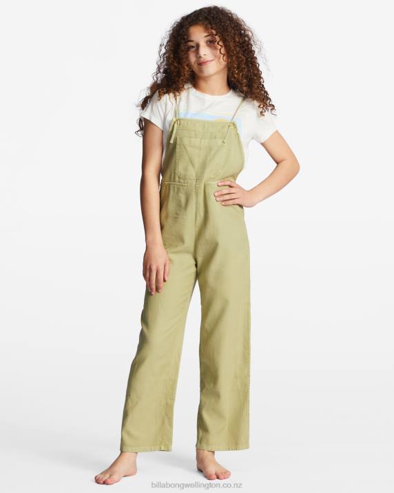 Girls Avocado Billabong Wild Lengths Jr Overalls 80P82759